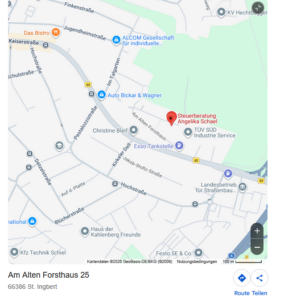 Anfahrtskarte St. Inbert zur Steuerberatung Schael